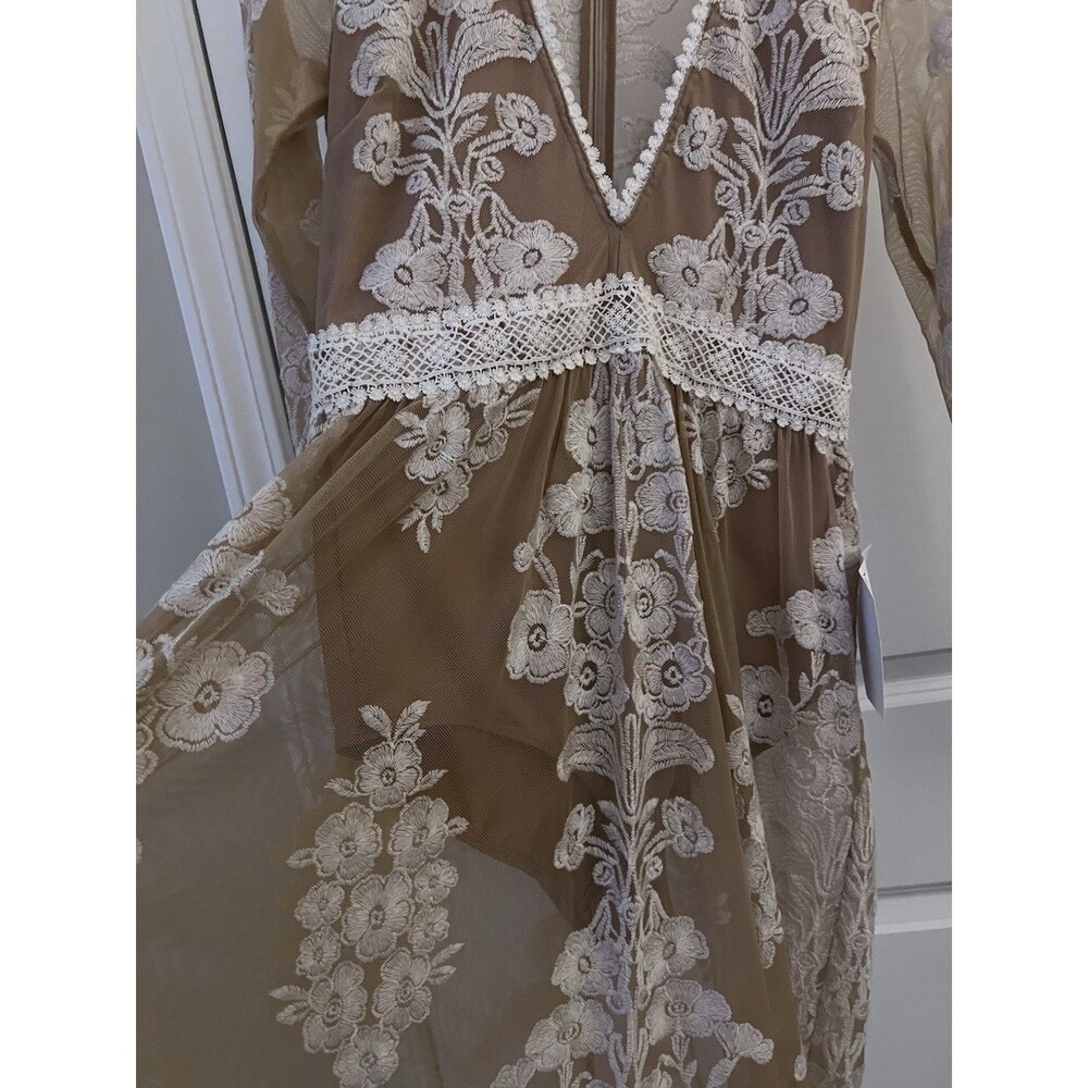 NWT For Love & Lemons Free People Temecula Embroidered Maxi Dress Size Medium - Picture 11 of 16